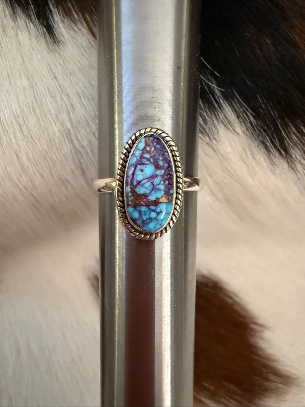 ❤️ Purple Mojave Dahlia Kingman Turquoise Sterling Silver Unisex Sz 9.75 Ring